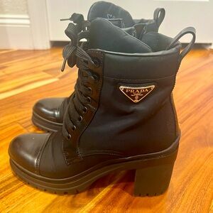 Prada Nylon Lace up Combat Boot - used twice only they are practically brand new